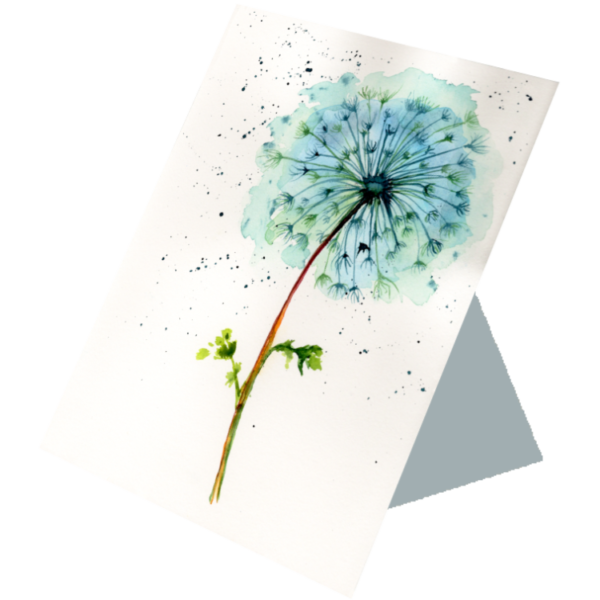 Dandelion #2 Hand Painted Original Watercolour on 6"x8" Cotton Paper