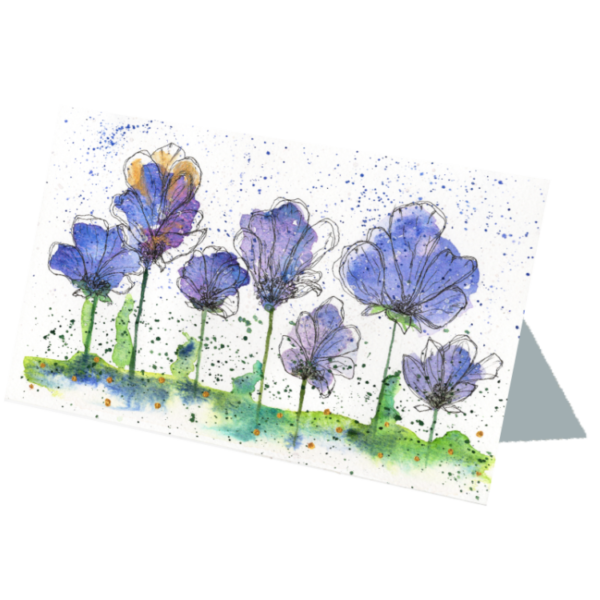 Flowers & Doodles #2 Hand Painted Original Watercolour on 6"x8" Cotton Paper