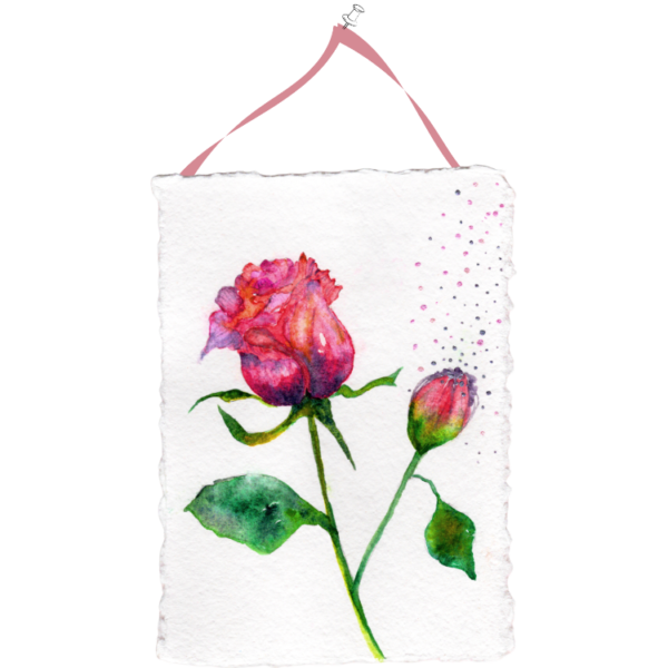 Paper Bloom #1 Hand Painted Original Watercolour on 6"x8" Cotton Paper