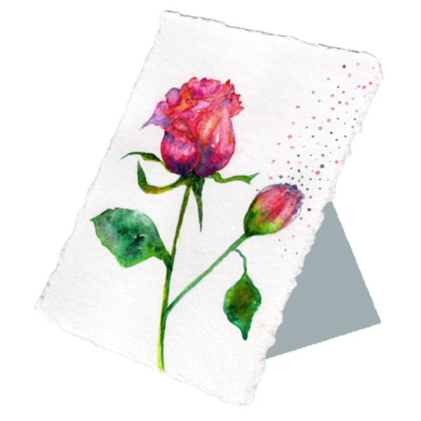 Paper Bloom #1 Hand Painted Original Watercolour on 6"x8" Cotton Paper