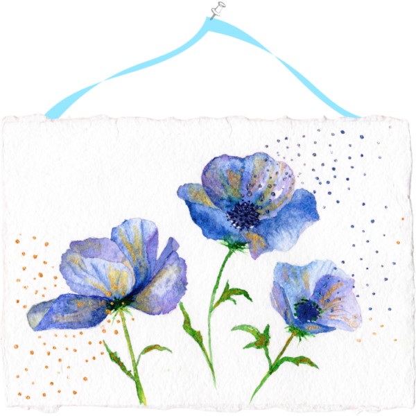 Paper Bloom #2 Hand Painted Original Watercolour on 6"x8" Cotton Paper