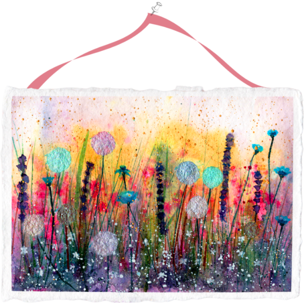 Paper Meadow #2 Hand Painted Original Watercolour on 6"x8" Cotton Paper
