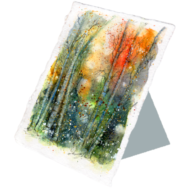 Trees #1 High Quality Print on 6"x8" Deckled Edge Watercolour Paper