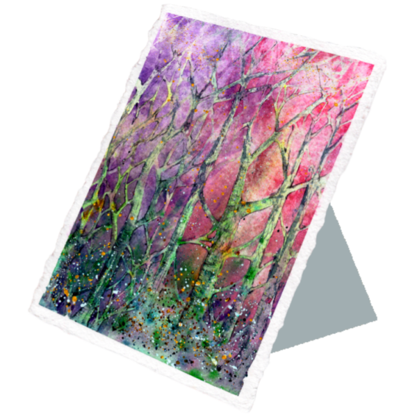 Trees #2 High Quality Print on 6"x8" Deckled Edge Watercolour Paper