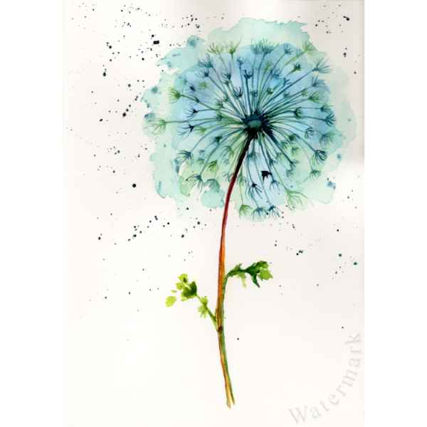 Dandelion #2 Hand Painted Original Watercolour on 6"x8" Cotton Paper