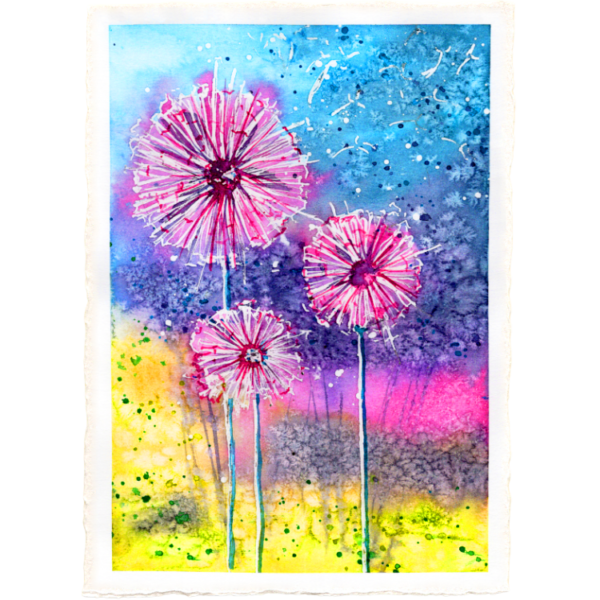 Dandelion #3 High Quality Print on 6"x8" Deckled Edge Watercolour Paper