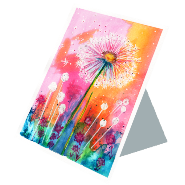 Dandelion #5 Hand Painted Original Watercolour on 6"x8" Cotton Paper