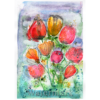 Flowers & Doodles #1 Hand Painted Original Watercolour on 6"x8" Cotton Paper