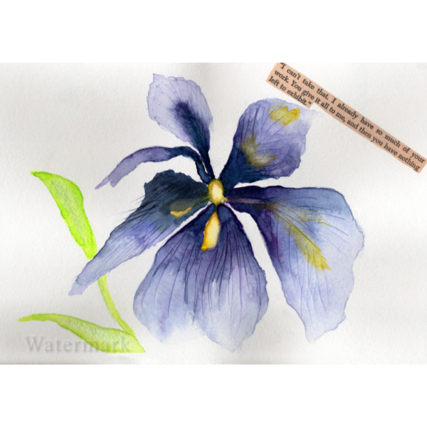 Flowers & Dots #4 Hand Painted Original Watercolour on 6"x8" Cotton Paper