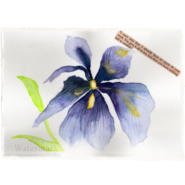 Flowers & Dots #4 High Quality Print on 6"x8" Deckled Edge Watercolour Paper