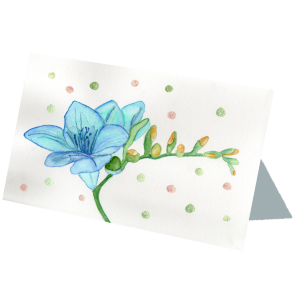 Flowers & Dots #5 Hand Painted Original Watercolour on 6"x8" Cotton Paper