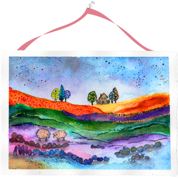 Landscape #3 High Quality Print on 6"x8" Deckled Edge Watercolour Paper