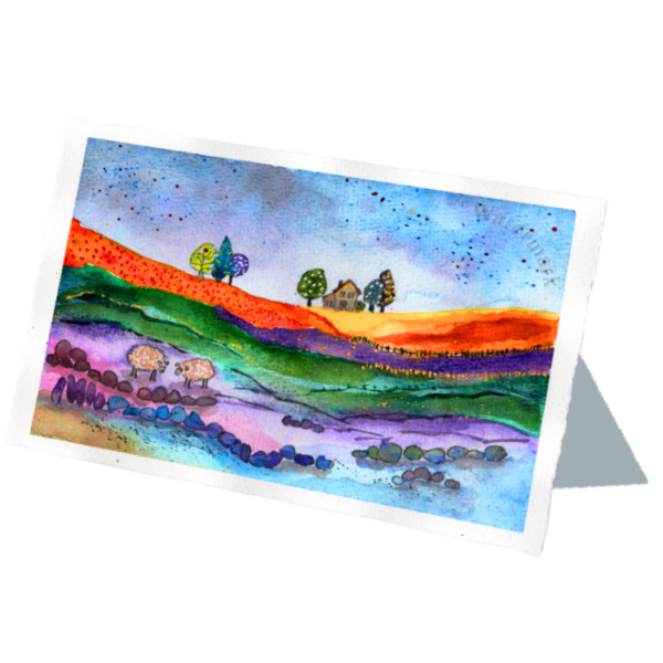 Landscape #3 High Quality Print on 6"x8" Deckled Edge Watercolour Paper
