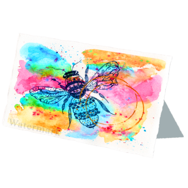Manchester Bee #2 Hand Painted Original Watercolour on 6"x8" Cotton Paper