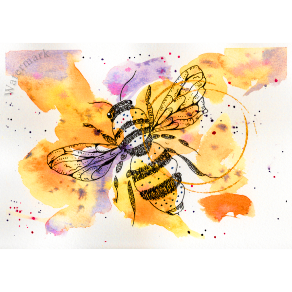 Manchester Bee #4 High Quality Print on 6"x8" Matt Coated Digital Paper
