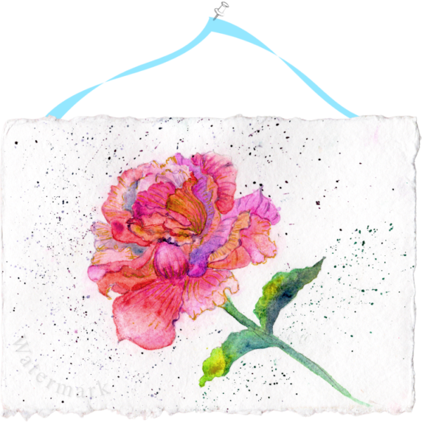 Paper Bloom#12 Hand Painted Original Watercolour on 6"x8" Cotton Paper