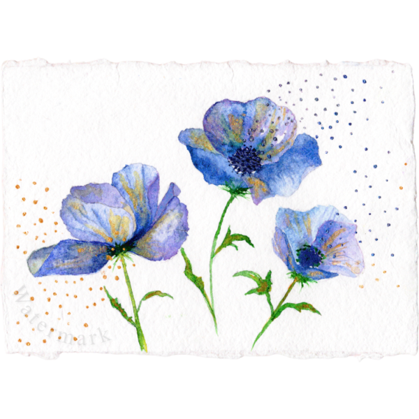 Paper Bloom #2 Hand Painted Original Watercolour on 6"x8" Cotton Paper
