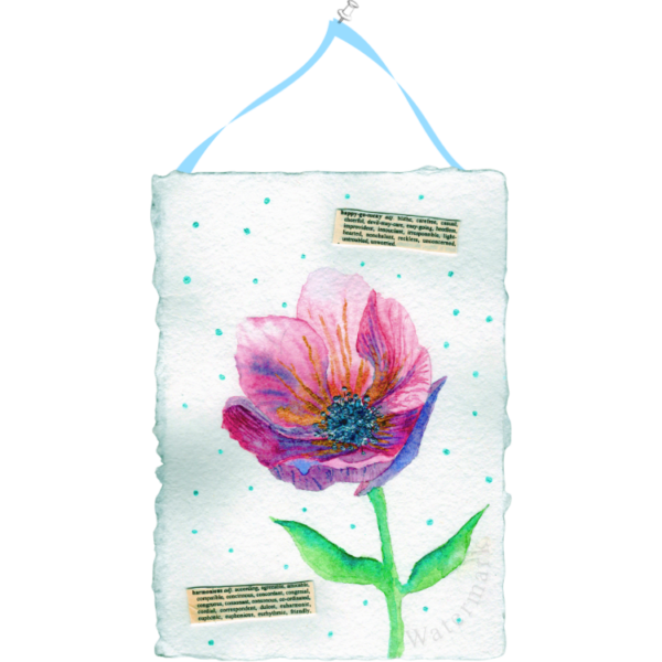 Paper Bloom #3 Hand Painted Original Watercolour on 6"x8" Cotton Paper