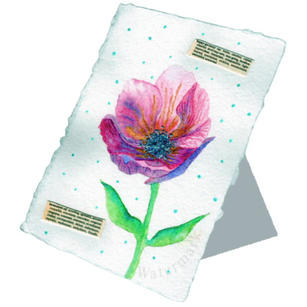 Paper Bloom #3 Hand Painted Original Watercolour on 6"x8" Cotton Paper