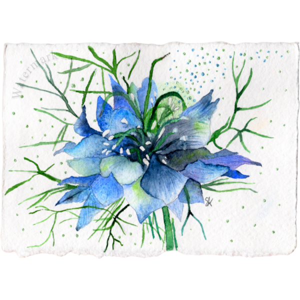 Paper Bloom #5 Hand Painted Original Watercolour on 6"x8" Cotton Paper