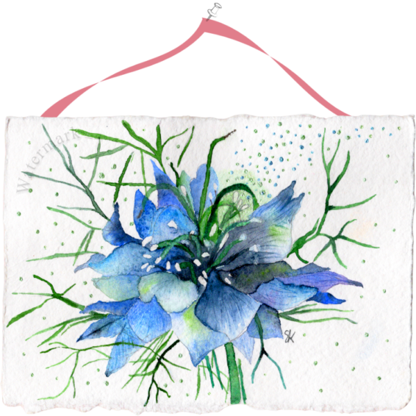 Paper Bloom #5 Hand Painted Original Watercolour on 6"x8" Cotton Paper