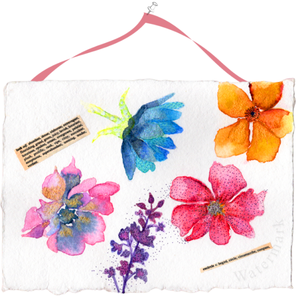 Paper Bloom #6 Hand Painted Original Watercolour on 6"x8" Cotton Paper