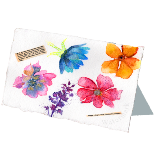 Paper Bloom #6 Hand Painted Original Watercolour on 6"x8" Cotton Paper