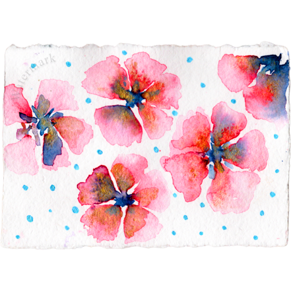 Paper Bloom #7 Hand Painted Original Watercolour on 6"x8" Cotton Paper