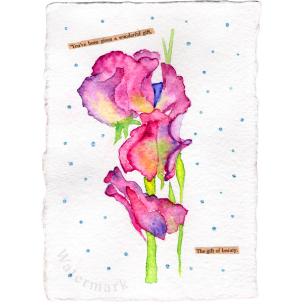 Paper Bloom #9 Hand Painted Original Watercolour on 6"x8" Cotton Paper
