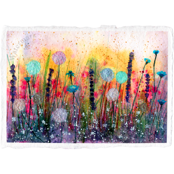 Paper Meadow #2 Hand Painted Original Watercolour on 6"x8" Cotton Paper