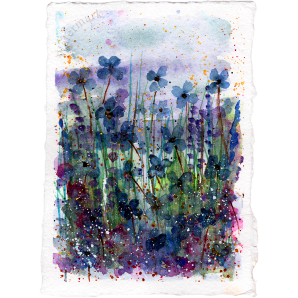 Paper Meadow #3 Hand Painted Original Watercolour on 6"x8" Cotton Paper