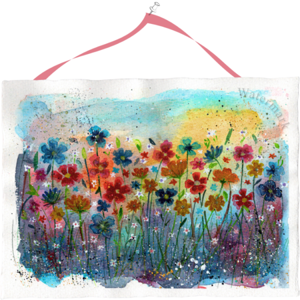 Paper Meadow #4 Hand Painted Original Watercolour on 6"x8" Cotton Paper