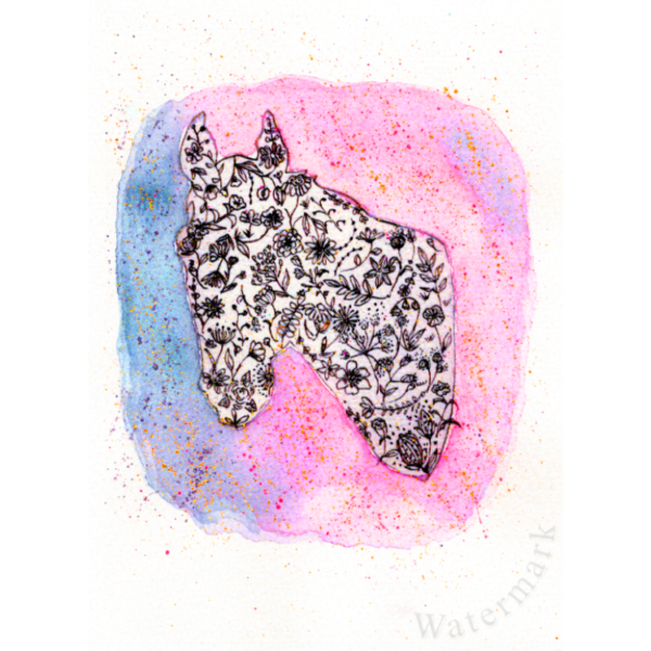 Pretty Pony #3 High Quality Print on 6"x8" Matt Coated Digital Paper
