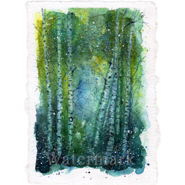 Trees #4 High Quality Print on 6"x8" Deckled Edge Watercolour Paper