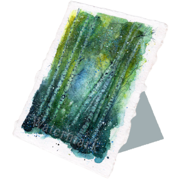Trees #4 Hand Painted Original Watercolour on 6"x8" Cotton Paper