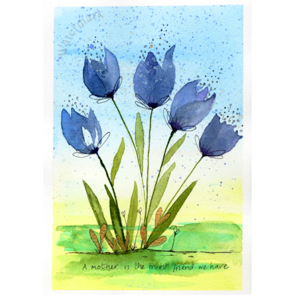 Tulips #1 Hand Painted Original Watercolour on 6"x8" Cotton Paper