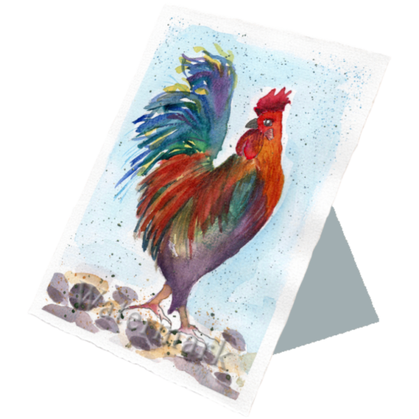Whimsical Creatures #3 High Quality Print on 6"x8" Deckled Edge Watercolour Paper