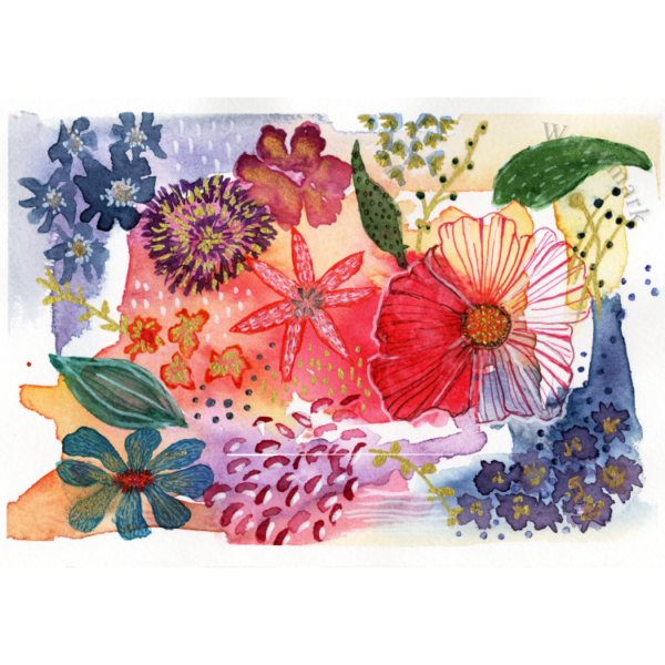 Watercolour Tapestry #1 Hand Painted Original Watercolour on 6"x8" Cotton Paper