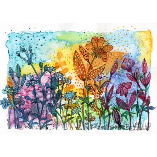 Watercolour Tapestry #2 Hand Painted Original Watercolour on 6"x8" Cotton Paper