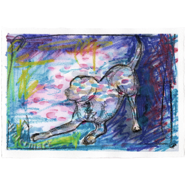 Dogs#11 High Quality Print on 6"x8" Deckled Edge Watercolour Paper