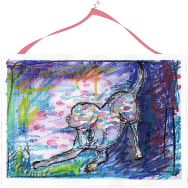 Dogs#11 High Quality Print on 6"x8" Deckled Edge Watercolour Paper