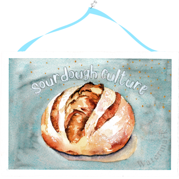 Sourdough Culture #1 High Quality Print on 6"x8" Deckled Edge Watercolour Paper