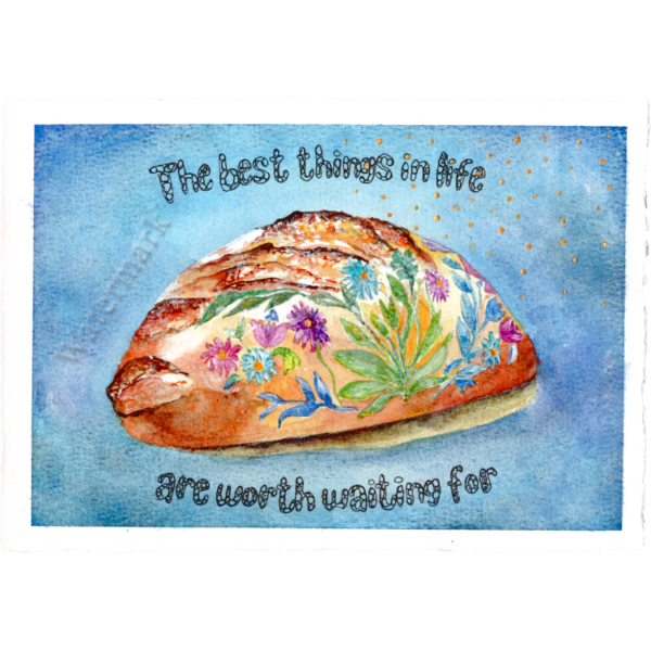 Sourdough Culture #2 High Quality Print on 6"x8" Deckled Edge Watercolour Paper