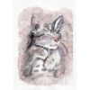 Cats #5 Hand Painted Original Watercolour on 6"x8" Cotton Paper