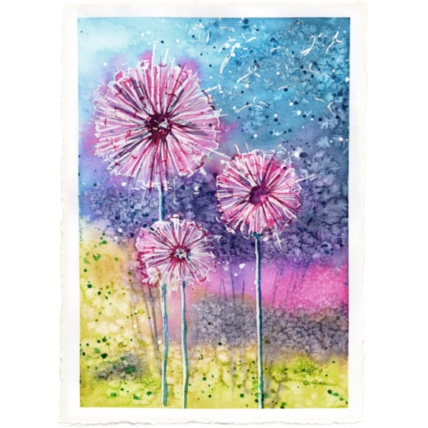 Dandelion #3 High Quality Print on 6"x8" Deckled Edge Watercolour Paper