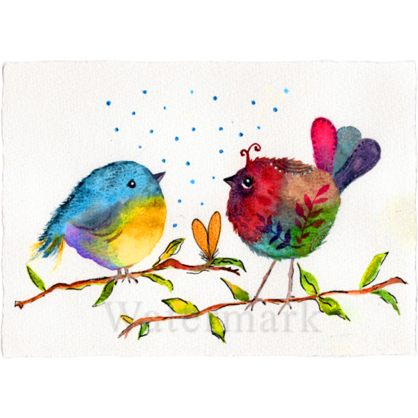 Whimsical Creatures#11 High Quality Print on 6"x8" Deckled Edge Watercolour Paper