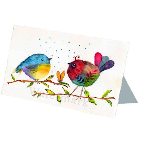 Whimsical Creatures#11 High Quality Print on 6"x8" Deckled Edge Watercolour Paper
