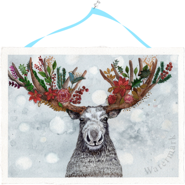 Christmas#16 High Quality Print on 6"x8" Deckled Edge Watercolour Paper